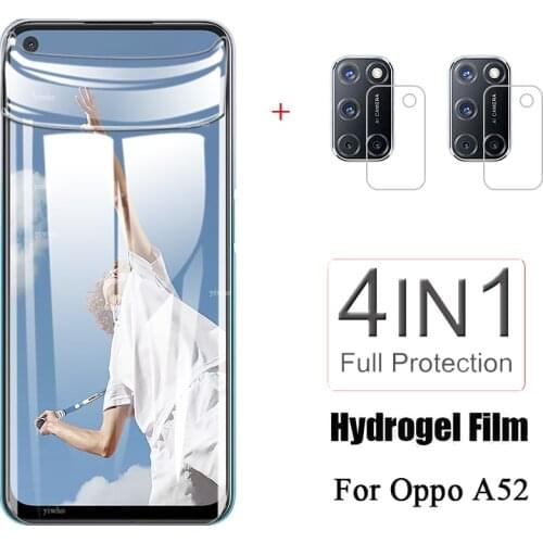 4IN1 Hydrogel Film orro opo on for OPPO A52 Screen Protector for oppo a52 Protective Camera Lens Film CPH2061 6.52'' protection