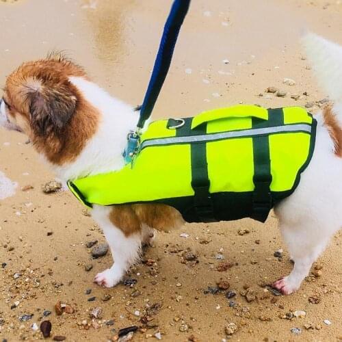 70% Dropshipping!!Pet Swimwear Reflective Inflatable Polyester with Magic Sticker Life Vest Jacket for Outdoor