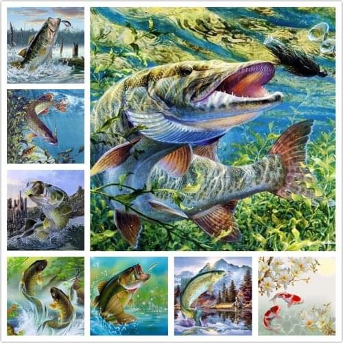 Resin 5D DIY Diamond Painting Fish Animals Full Square Beads Set 3D Mosaic Embroidery Home Decorations Cross Stitch New Arrival
