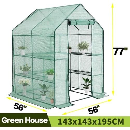AULAYSED Walk-in Greenhouse PE Cloth Cover Garden House Succulent Plants Flowers Green Plant Insulation Family (143x143x195CM)