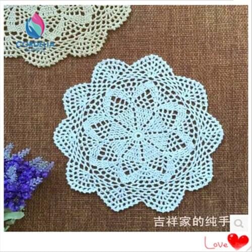 Free fashion European design 20pics/lot 25cm flower crochet fabric lace doily coaster potholder for dinner table decoration pads