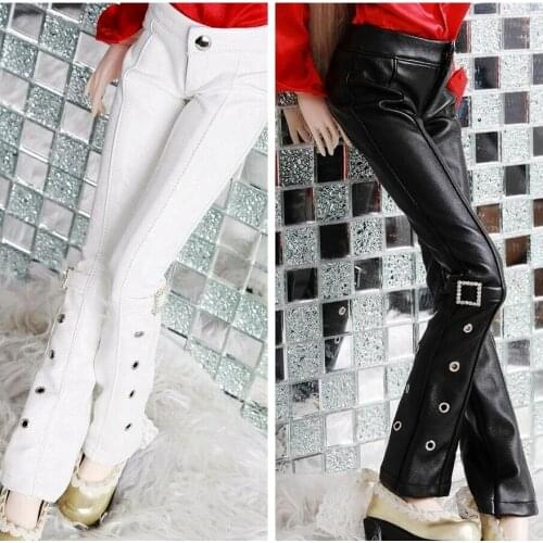 [wamami] White/Black PU Leather Pants Trousers For 1/4MSD 1/3 SD DZ AOD LUTS BJD Doll Dollfie