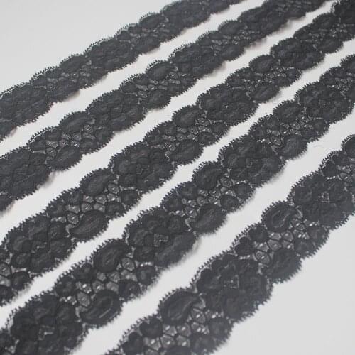30y 4cm Black Elastic Spandex Lace Ribbon Trim for Women Clothing Lingerie Top Bra Underwear Sewing Lace Trimming