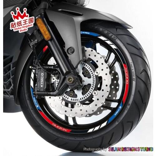 For KYMCO Xciting 250 300 400 Motorcycle Wheel Stickers Decals Reflective Waterproof Rim MotorBike Suitable