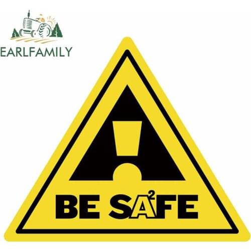 EARLFAMILY 13cm x 10.8cm for Be Safe Camper Car Stickers Waterproof 3D Funny Custom Printing Scratch-proof Decal JDM Decoration