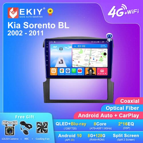 EKIY IPS DSP Android 10 Autoradio For Kia Sorento BL 2002-2011 GPS Navigation Car Multimedia Player Tape Recorder No 2din DVD HU