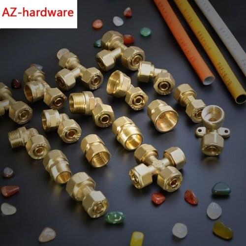 Pipe fittings Aluminum plastic pipe direct 1620 * 1/2IN 3/4IN solar water heater pipe joint accessories pipe fittings tee elbow