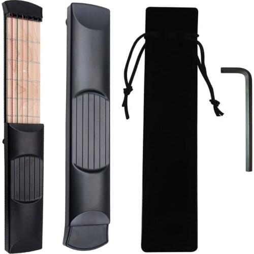 Pocket Guitar Portable Guitar 6 String Practice Device Chord Finger Practice for
