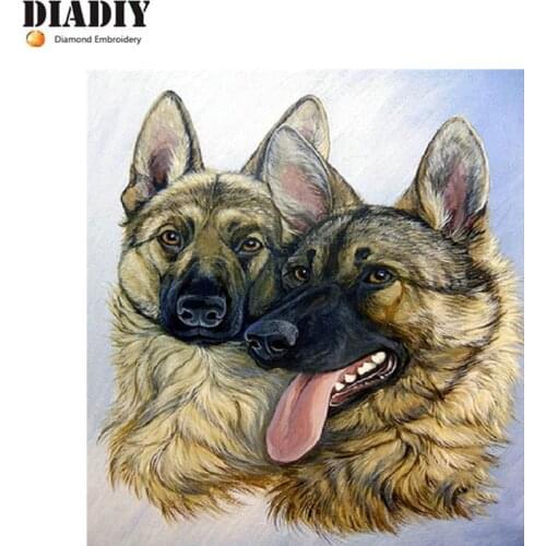 Diamond painting cross stitch rhinestone Mosaic kits home decoration square Full Diamond Embroidery ttwo dogs picture