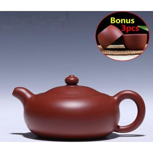 190ML Zisha Ceremony Gift Yixing Ceramic Teapots Handmade Porcelain Tea Pot Set Purple Clay Teapot bonus 3 cups Gift Box