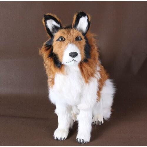 Simulation dog model 40x44cm,polyethylene&furs squatting shepherd dog ,prop,home decoration toy,Xmas gift 0711