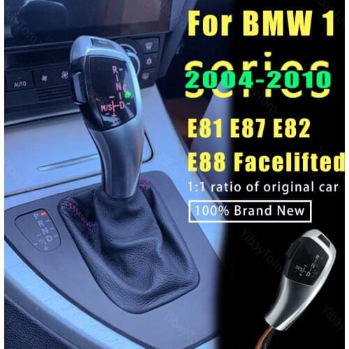 Modified Pre-facelift Silver Facelifted for BMW 1 Series 2004-2010 E81 E87 E82 E88 Carbon Fiber Pattern LHD Led Gear Shift Knob