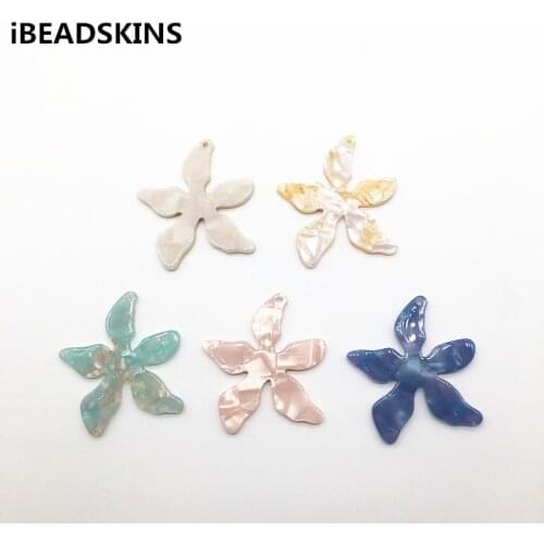 New arrival! 48x42mm 50pcs/lot acetic acid starfish-shape charms for earrings accessories/Earring parts Jewelry Findings making