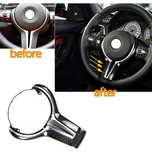 Real Carbon Fiber Car Steering Wheel Trim Cover For BMW M Series F80 M3 F82 F83 M4 F10 M5 F06 F12 F13 M6 F15 X5M F16 X6M