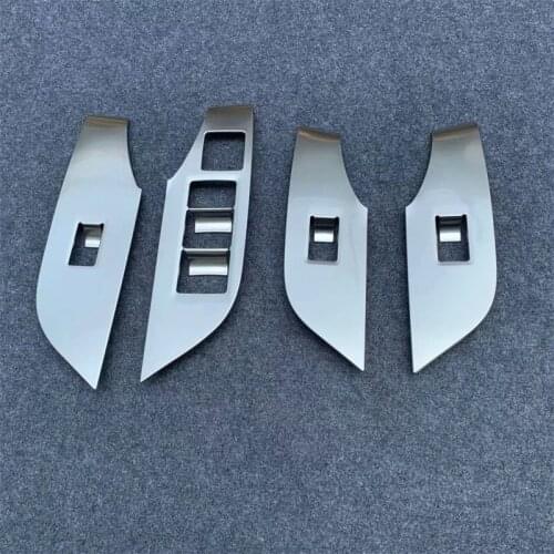 Right Hand Drive Vehicle For Toyota RAV4 2019 2020 Car Window Switch Lift Cover Armrest Trims Car Styling Accessories 4pcs/set