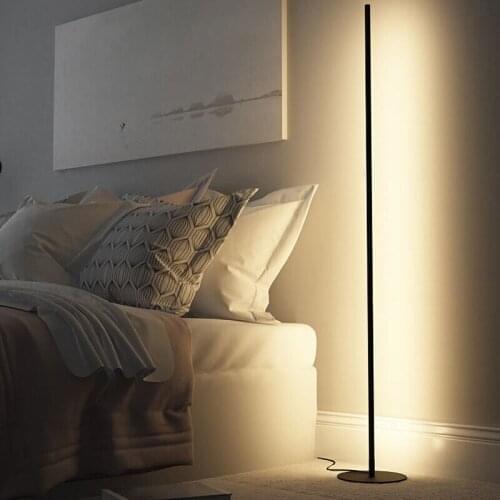 Modern Cylindrical Long Line Floor Lamp Minimalist Remote control Bedroom Study Living Room Decoration LED lights Fixtures
