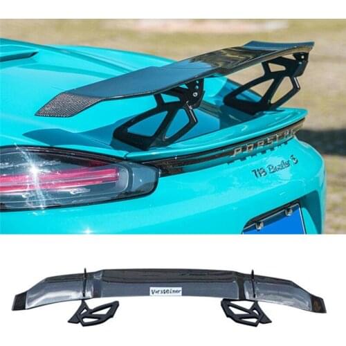 Carbon Fiber Spoiler For Porsche 911 718 Boxster Cayman 2016-2020 Tail Fin Rear Lip Rear Window Spoiler High Quality Rear Wing