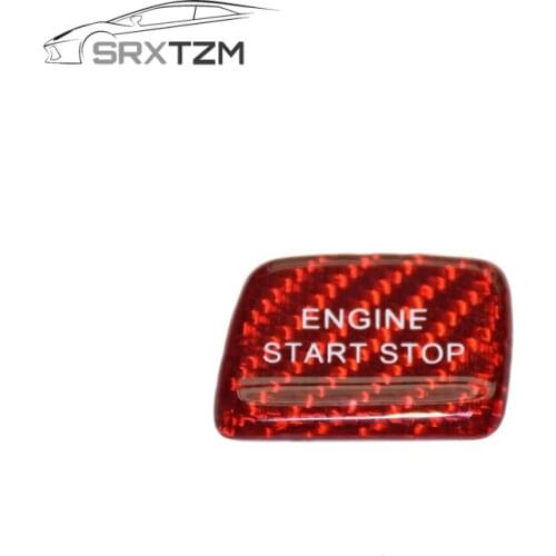 SRXTZM New Interior For Chevrolet Camaro 2016+ ABS Red Carbon Fiber Style Start Stop Engine Push Button Cover Trim 1PCS Stickers