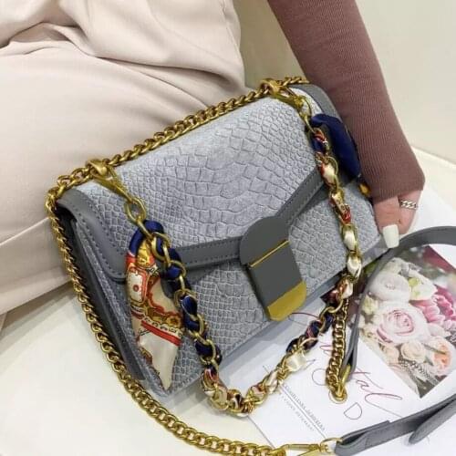 Crocodile pattern Square Armpit bag 2020 New High quality PU Leather Womens Designer Handbag Chain Shoulder Messenger Bag