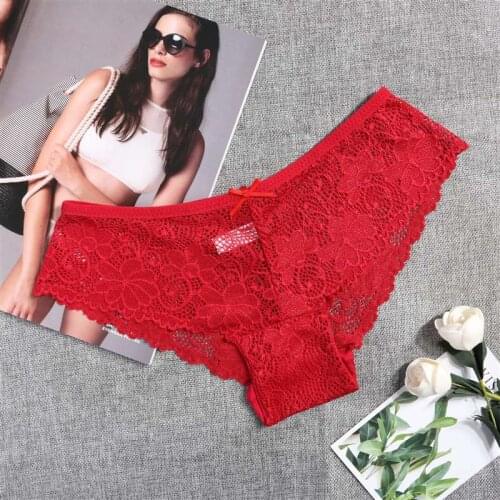 3 Pcs Female Briefs Panty Panties for Woman Underwear Sexy Lace Breathable Soft Lingerie Hot Transparent Womens Fit Underpants