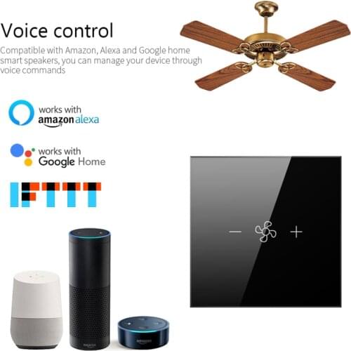 Tuya Wifi Smart Switch Control Fan Smart Devices Switch With Smart Life APP Remot Control EU US Work With Alexa Google Home