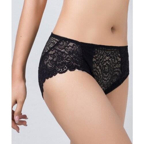 High Quality Sexy Lace lingerie womens briefs Plus Size 5XL high waist Modal Hollow Out underwear women panties intimates