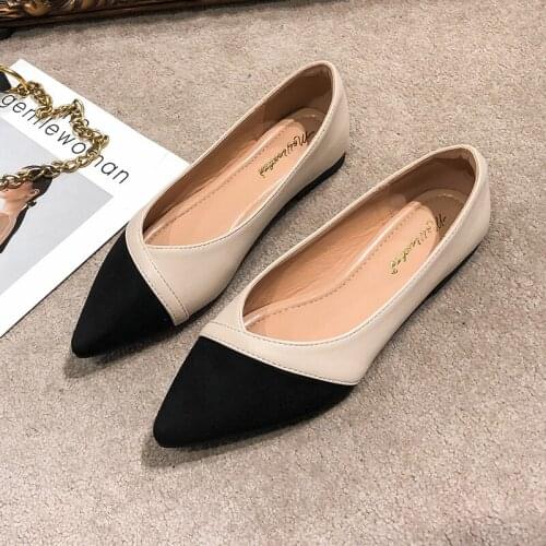 Big Size 43 44 Slip on Pointed Toe Flats Women Shoes Ballerina Shallow Mouth Female Casual Single Shoes Zapatos De Mujer LN12