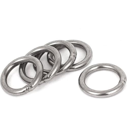 20mm x 3mm Stainless Steel Webbing Strapping Welded O Rings 5 Pcs