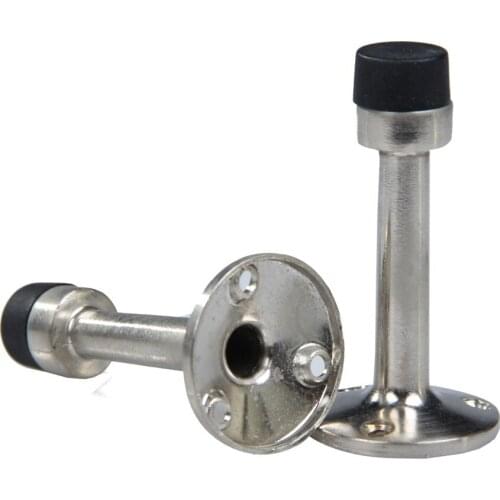 2Pcs Cylinder Stainless Steel Door Stop Door Stoppers Stopper 75mm Buffer Wall Mounted