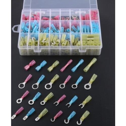 270PCS Red Blue Yellow Heat Shrink Crimp Automotive Terminals Insulated Electrical Wire Cable Connectors Terminals