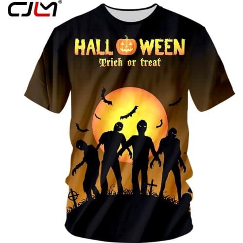 CJLM Fashion Halloween Man Moon Zombie Tee Shirt Street Wear Best Selling Wholesale O Neck Tshirt 6XL Mens 3D Printed Clothing