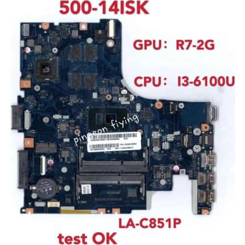 CPU Laptop Motherboard 500-14ISK DDR3 I3-6100U Lenovo for R7 M360 2G AIWZ2/AIWZ3 LA-C851P