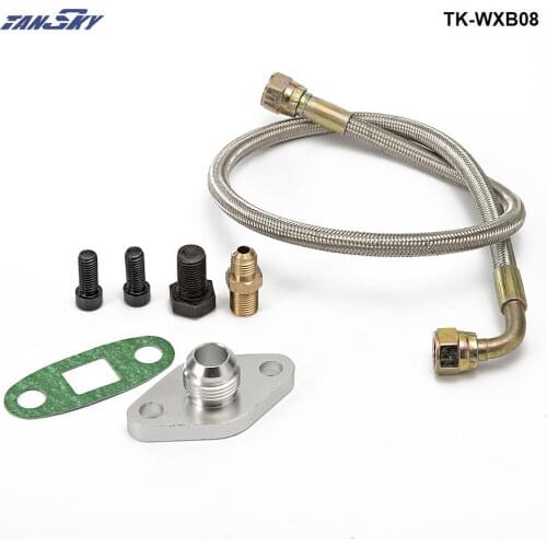 For Toyota Supra 1JZGTE 2JZGTE 1JZ/2JZ Single Turbo Oil Feed Line Kit Flange Kit TK-WXB08