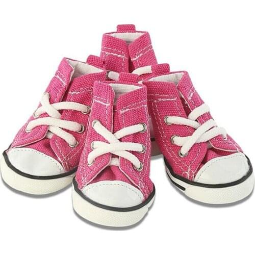 Denim Canvas Casual Dog Shoes Breathable Comfortable Cat Puppy Sneakers Anti-slip Wear-resistant Dog Booties For Chihuahua Teddy