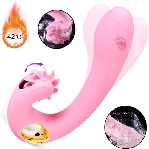 7 Mode Vibration Heating G-Spot Dildo Vibrator 7 Speed Roating Clitoris Stimulator Vibrator Adult Sex Toys For Woman Masturbator