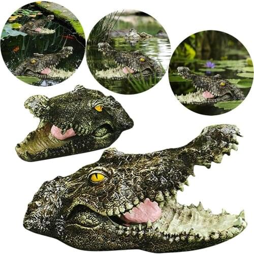 Resin Crocodile Head, Simulation Shape Sculpture Craft Floating Animal Decoration 2021 New Style