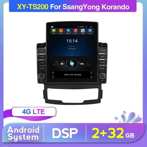 Tesla style head unit for SsangYong Korando Actyon 2011 2012 2013 BT WIFI 2.5D Car stereo multimedia player 2G+32G
