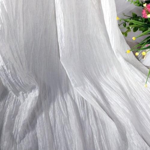 GLace 1M/lot Pleated fabric dress fabric gilded pleated fabric for dress cloth wedding decoartion TX849
