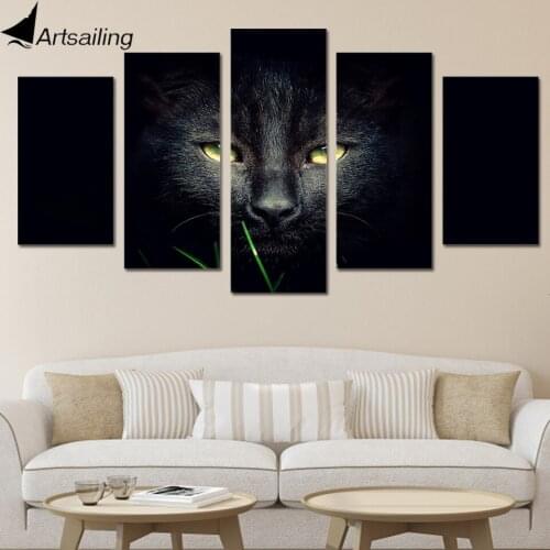 HD Printed Black Cat Painting on canvas room decoration print poster picture canvas Free shipping/ny-1894