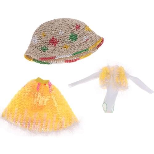 1/6 Lovely Doll Clothes Set for Blythe Girl Doll Dress up Accessory Yellow