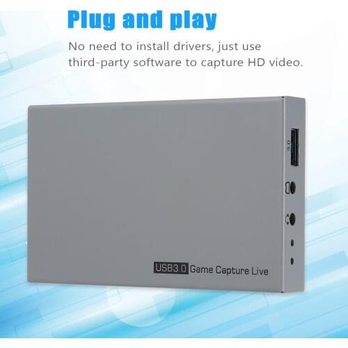 Ezcap269 1080P HD Video Game Capture Box USB 3.0 for Live Video Support 4K Video Input and Output MIC Input Gamepad Audio Input