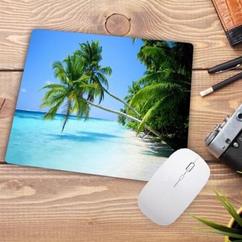 Beach Palm Island Background Anti-Slip Gaming Speed MousePad 180x220x2mm Cool Design Table Mat Player Rubber Laptop