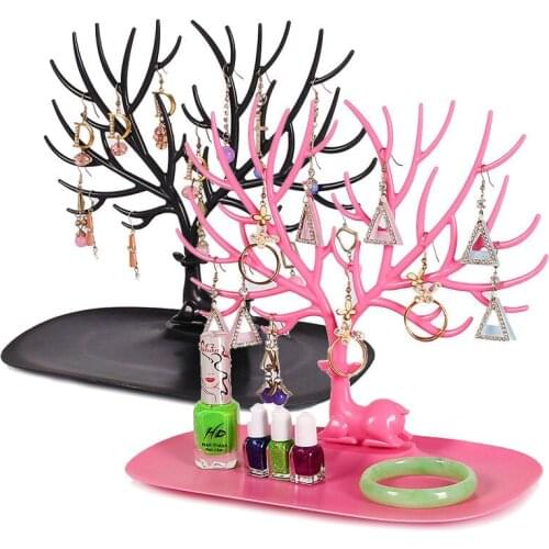 Little Deer Earrings Necklace Ring Pendant Bracelet Jewelry Display Stand Tray Tree Storage Racks Organizer Holder 25*15*22cm