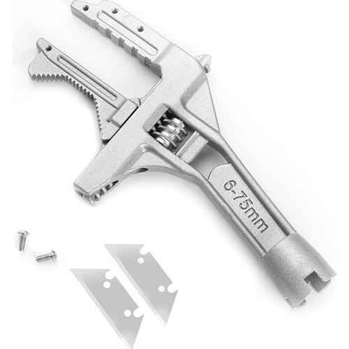 8" 9" Multi-function Adjustable Alloy Sink Screw Wrench with Blade Universal Spanner Repair Tool for Water Pipe Screw Bathroom