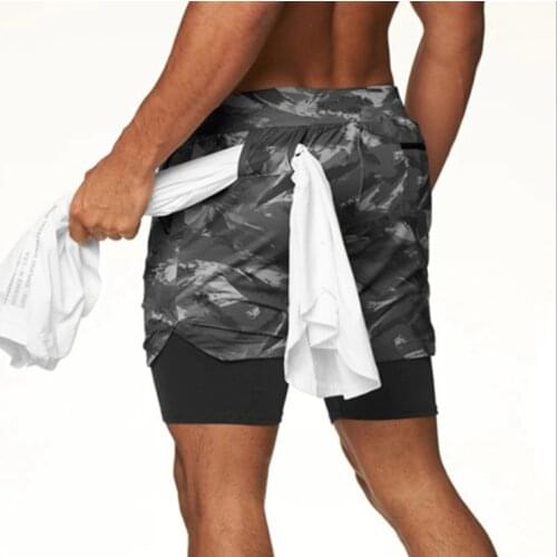 Summer 2020 Running Shorts Men 2 In 1 Sports Jogging Fitness Shorts Mens Gym Training Quick-drying Sports Shorts Male short