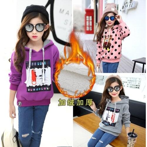 2018 new winter Girls Kids Plus velvet thick sweater warm jacket coat comfortable cute baby Clothes Children Clothing 15W