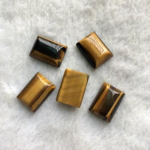Wholesale 5pcs Natural Golden Tiger Eye Bead Cabochon 13x18mm Rectangle Gem Cabochon Ring Face for Jewelry making