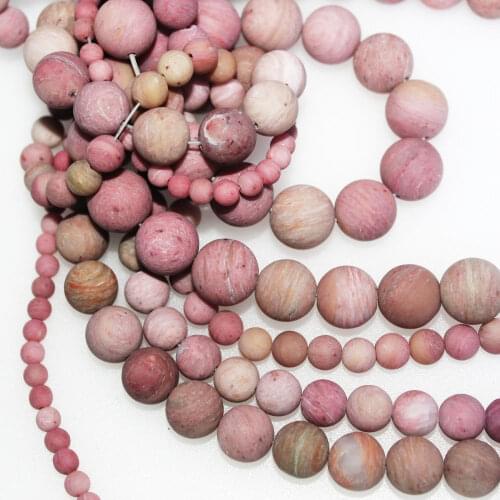 Bulk Wholesale Matte Rhodonite Natural Stone Round Loose Beads for Needlework Jewelry Making mm DIY Bracelet