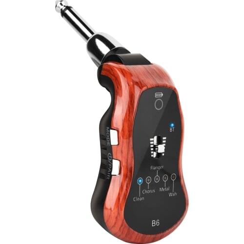 Guitar Effect Pedal B6 Guitar Practice Effects Built-In Lithium Single Bluetooth Synthesizer W/ 5 Effects Rechargeable USB