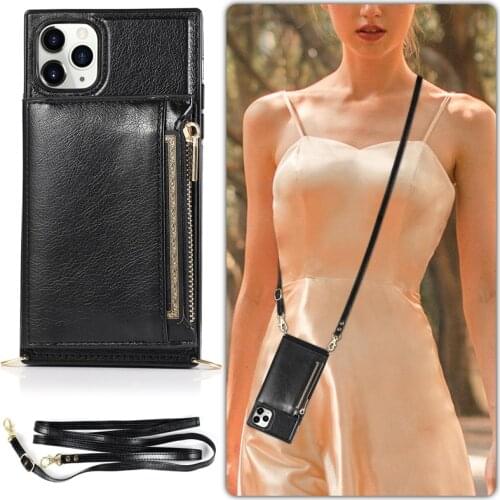 Suitable For Iphone 1112 12 mini 11Pro X XS XR Wallet Mobile Phone Case Two In One Mobile Phone Shell With Hanging Rope And Card